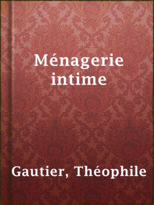 cover image of Ménagerie intime